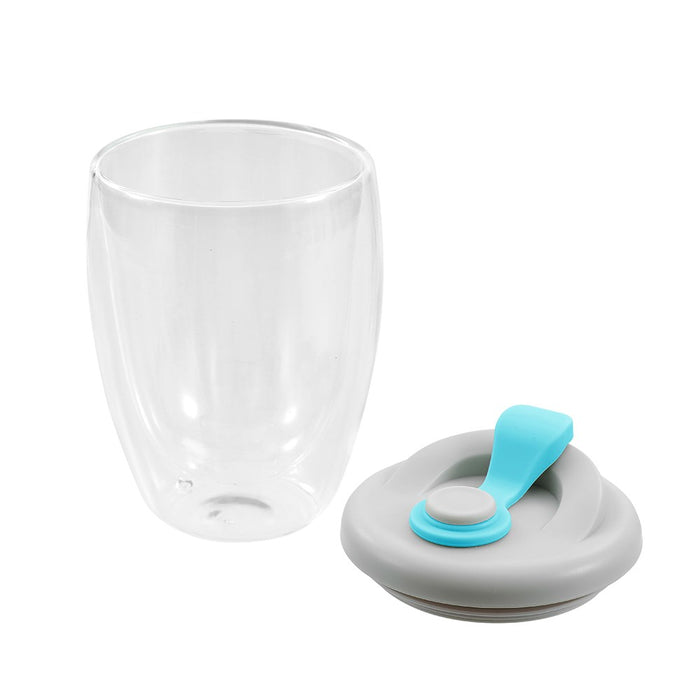 Lemon & Lime DOUBLE WALL GLASS TRAVEL COFFEE CUP 420ML