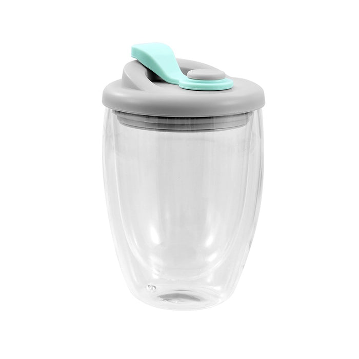 Lemon & Lime DOUBLE WALL GLASS TRAVEL COFFEE CUP 420ML