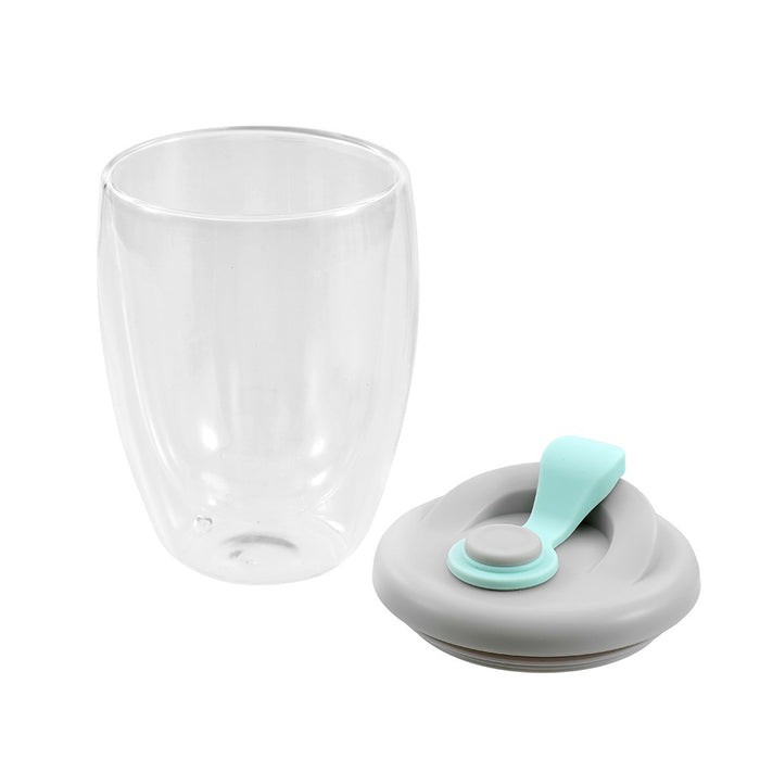Lemon & Lime DOUBLE WALL GLASS TRAVEL COFFEE CUP 420ML