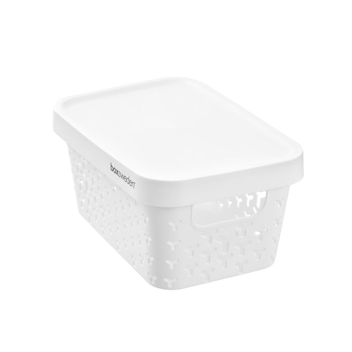 Boxsweden Boxsweden Star Basket Lidded 4L 26X18X12.5Cm White