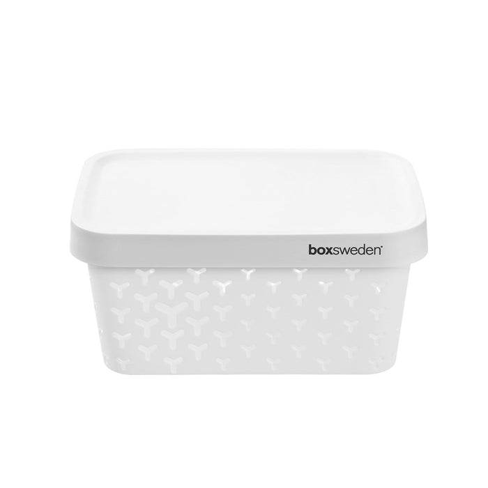 Boxsweden Boxsweden Star Basket Lidded 4L 26X18X12.5Cm White