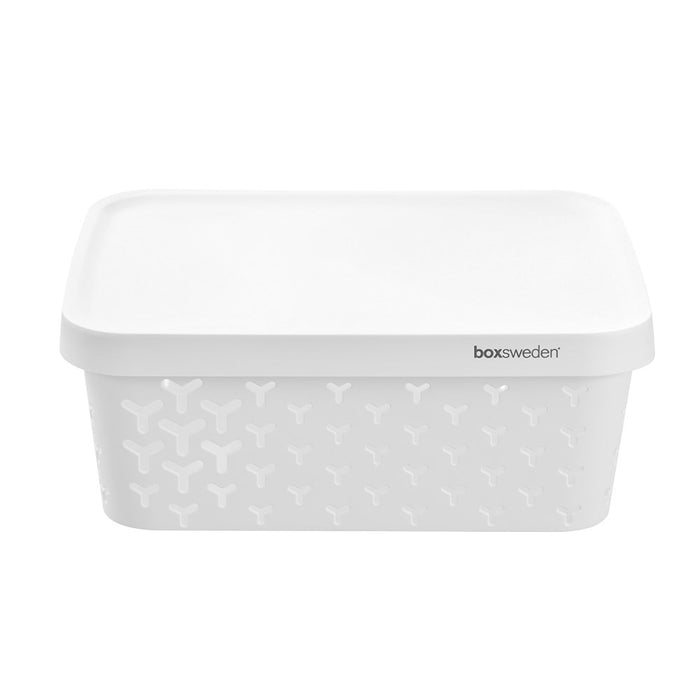 Boxsweden Boxsweden Star Basket Lidded 10L 36X27X13.5Cm White