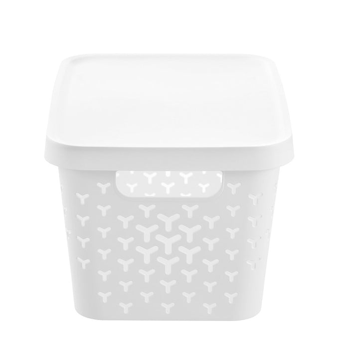Boxsweden Star Basket Lidded 16L 36X27X22Cm White