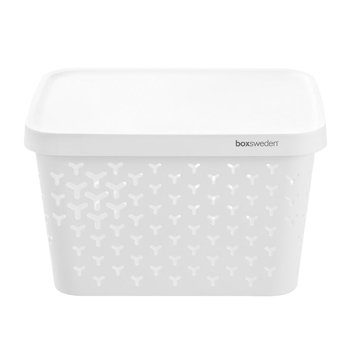Boxsweden Star Basket Lidded 16L 36X27X22Cm White