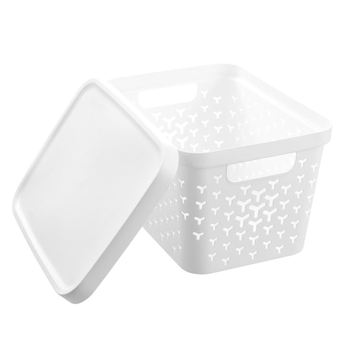 Boxsweden Star Basket Lidded 16L 36X27X22Cm White