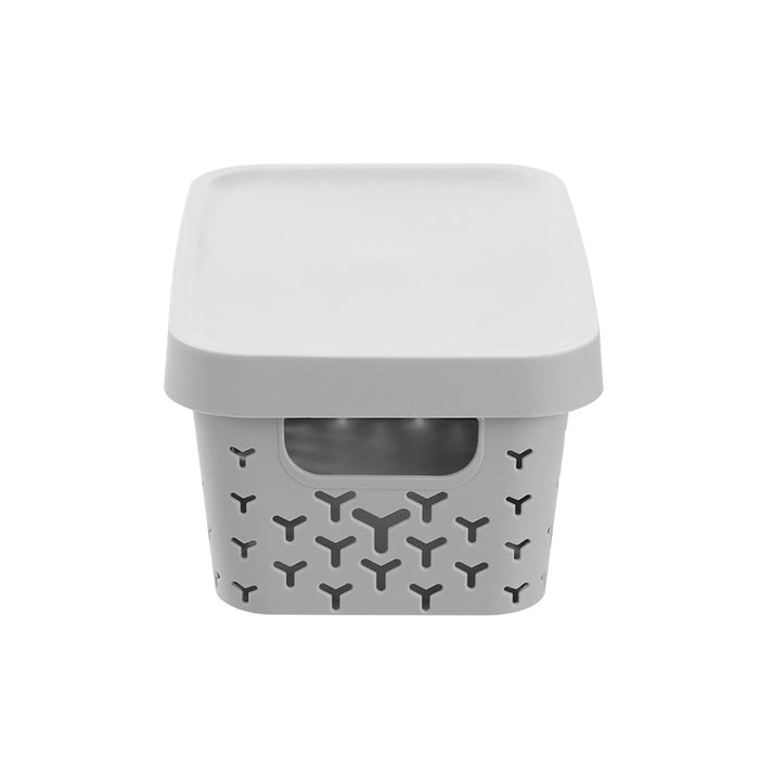 Boxsweden Boxsweden Star Basket Lidded 4L 26X18X12.5Cm Grey