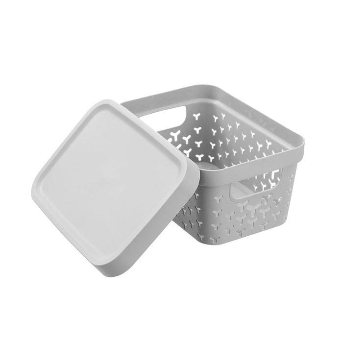 Boxsweden Boxsweden Star Basket Lidded 4L 26X18X12.5Cm Grey
