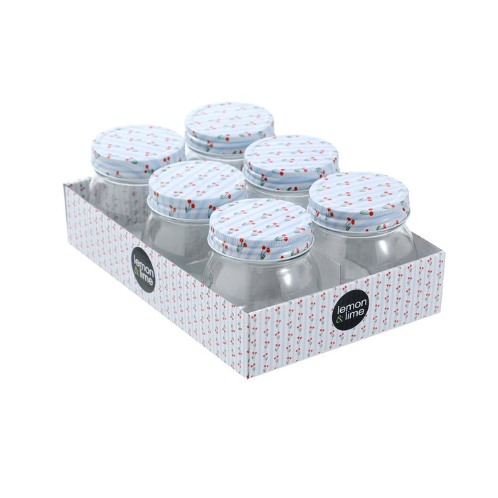 Lemon & Lime ROMA CHERRY STRIPE DECO CONSERVE JAR 300ML 6PK