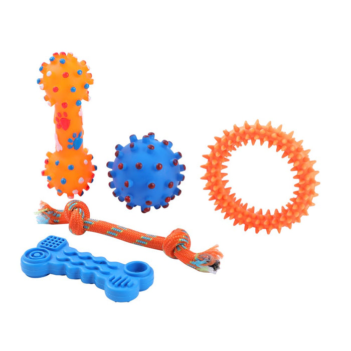 Paws & Claws PUPPY PACK 5PC TPR & ROPE