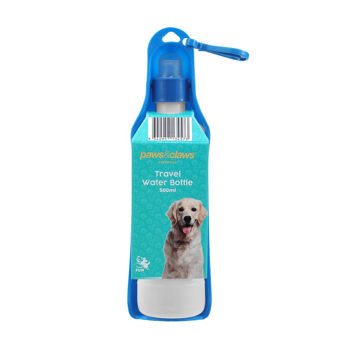 Paws & Claws PET TRAVEL WATER BOTTLE 500ML26X6X6CM