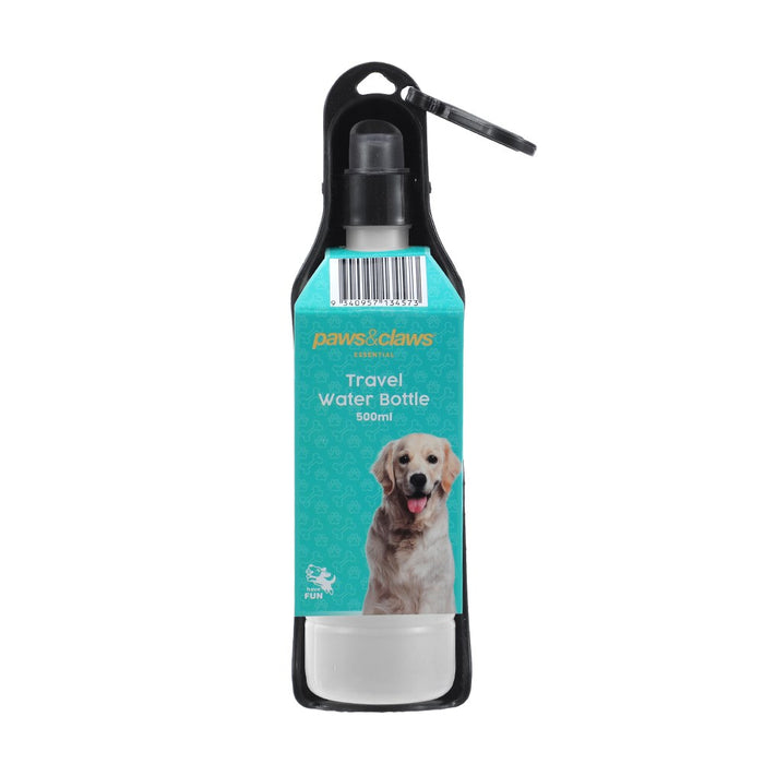 Paws & Claws PET TRAVEL WATER BOTTLE 500ML26X6X6CM