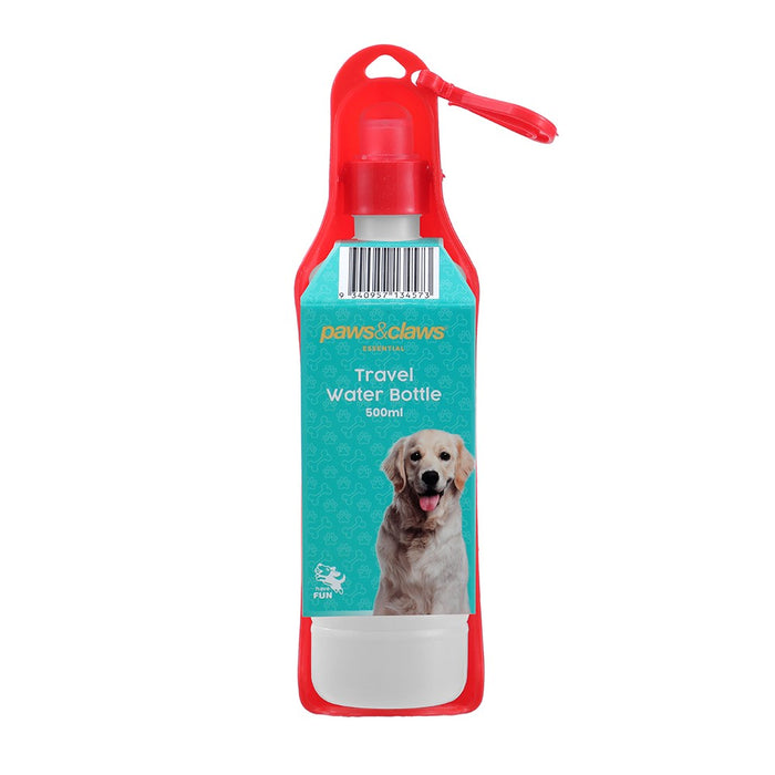 Paws & Claws PET TRAVEL WATER BOTTLE 500ML26X6X6CM