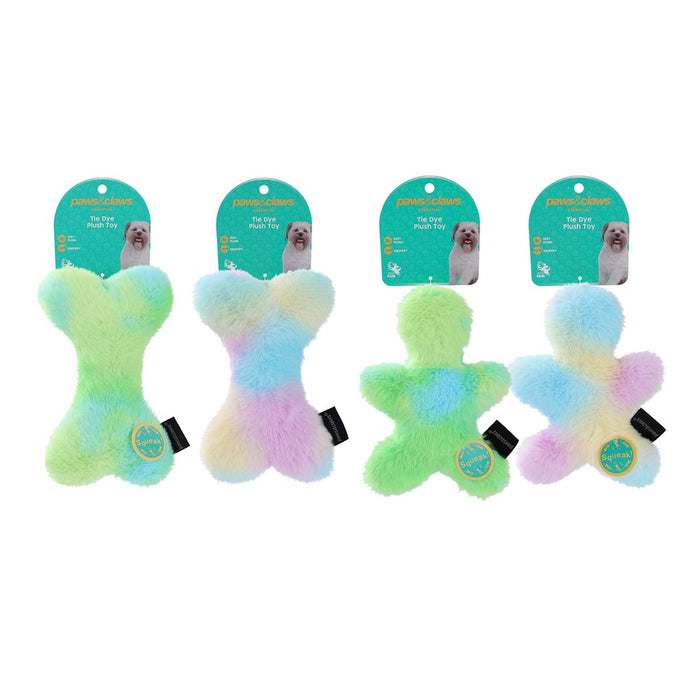 Paws & Claws TIE DYE PLUSH MAN & BONE 17X12X5.5CM
