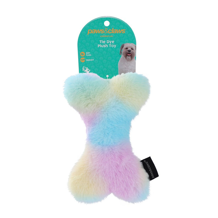 Paws & Claws TIE DYE PLUSH MAN & BONE 17X12X5.5CM