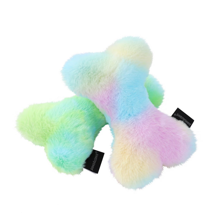 Paws & Claws TIE DYE PLUSH MAN & BONE 17X12X5.5CM