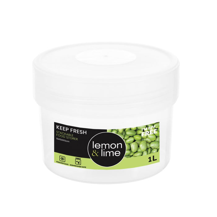 Lemon & Lime KEEP FRESH STACKABLE FOOD STORER 1L 13X13X9.5CM