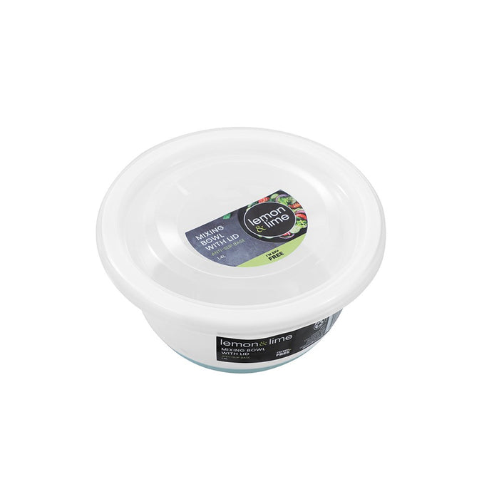 Lemon & Lime MIXING BOWL LIDDED ANTI SLIP BASE 1.4L