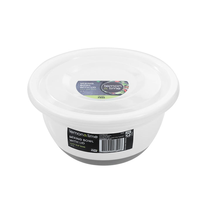 Lemon & Lime MIXING BOWL LIDDED ANTI SLIP BASE 2.7L