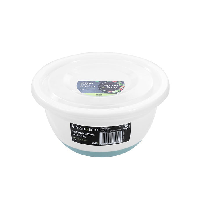 Lemon & Lime MIXING BOWL LIDDED ANTI SLIP BASE 2.7L