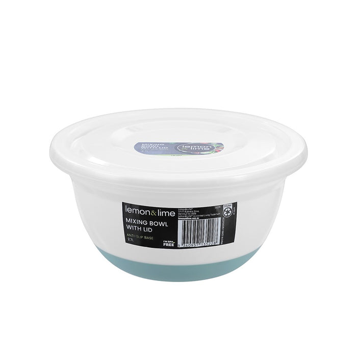 Lemon & Lime MIXING BOWL LIDDED ANTI SLIP BASE 2.7L