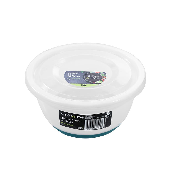 Lemon & Lime MIXING BOWL LIDDED ANTI SLIP BASE 2.7L