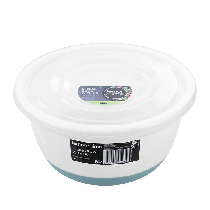 Lemon & Lime MIXING BOWL LIDDED ANTI SLIP BASE 4.5L