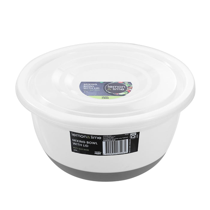 Lemon & Lime MIXING BOWL LIDDED ANTI SLIP BASE 4.5L