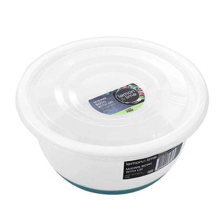 Lemon & Lime MIXING BOWL LIDDED ANTI SLIP BASE 4.5L
