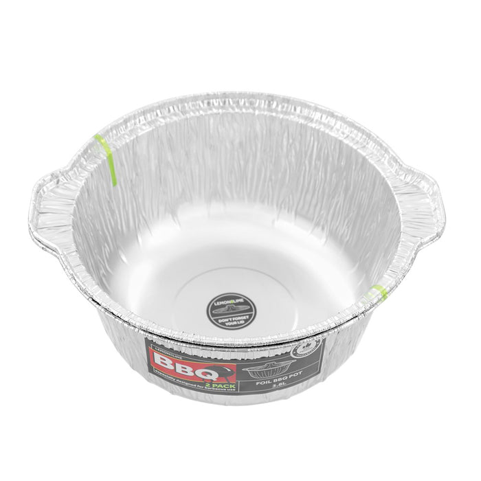 Lemon & Lime FOIL BBQ POT 3.8L 2PK 29CM 29x29x13CM