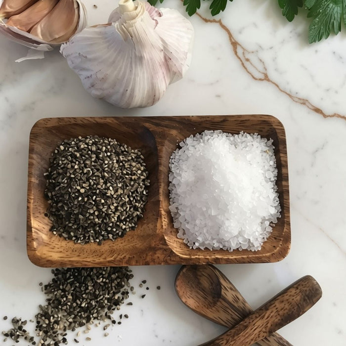 3 set Acacia Salt & Pepper/Condiment Dish
