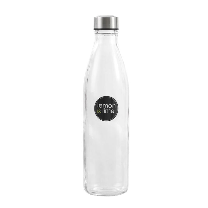 Lemon & Lime GLASS WATER BOTTLE 1L SCREW TOP