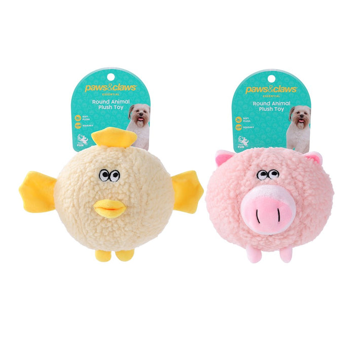 Paws & Claws PLUSH ROUND ANIMAL 18X18X18CM