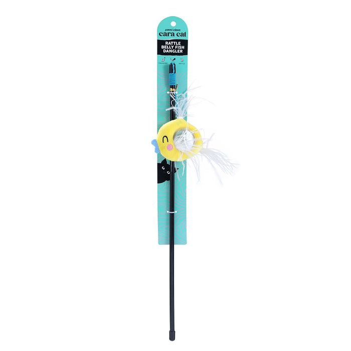 Paws & Claws CARA CAT RATTLE BELLY FISH DANGLER 30CM