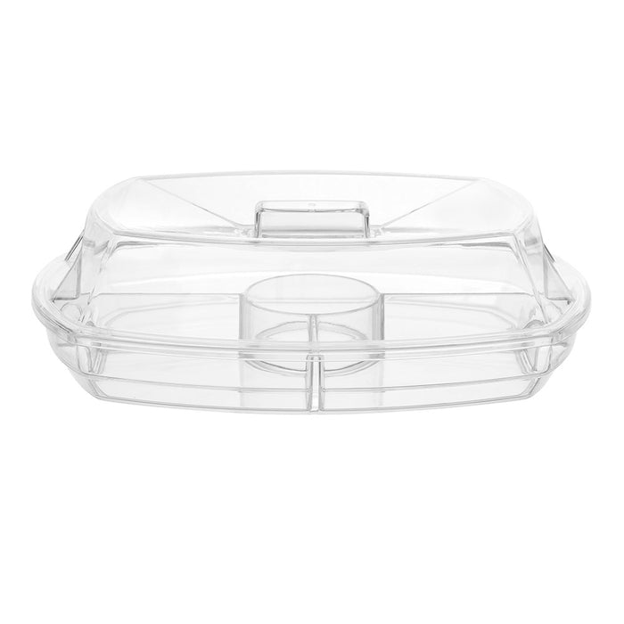 Lemon & Lime CRYSTAL CHILLED SERVING PLATTER WITH LID 38X28X12CM