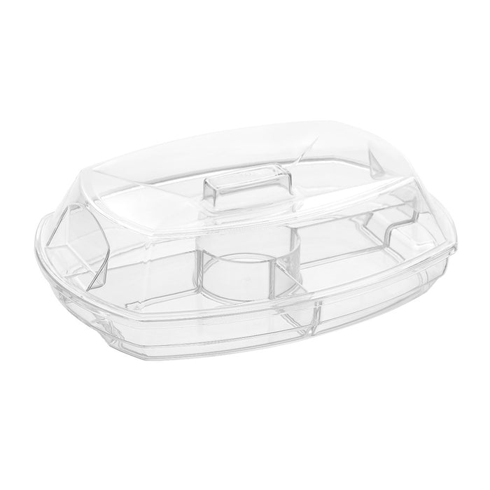 Lemon & Lime CRYSTAL CHILLED SERVING PLATTER WITH LID 38X28X12CM
