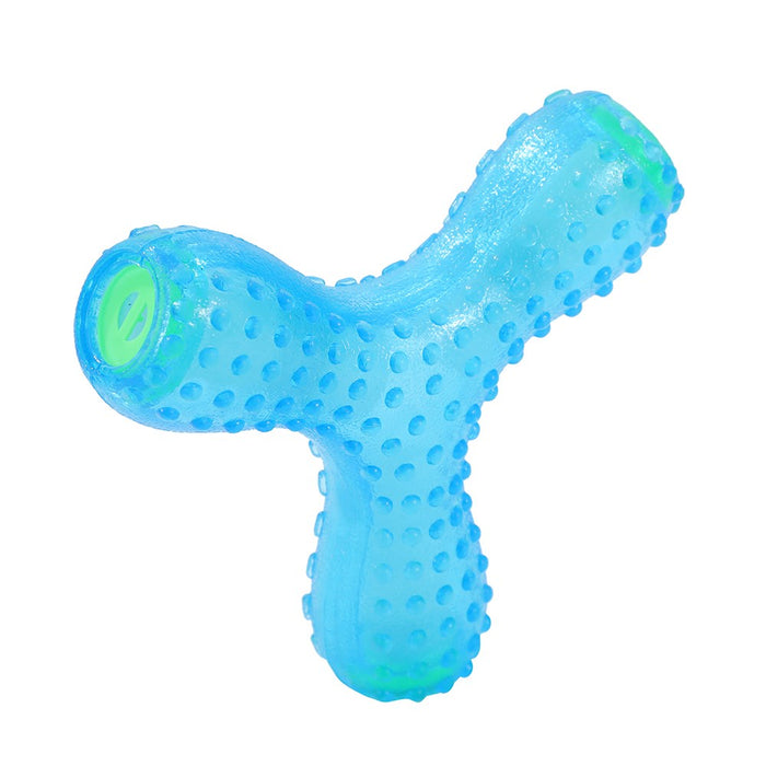 Paws & Claws GIGGLE TPR TRI TOY 14CM  BLUE & GREEN