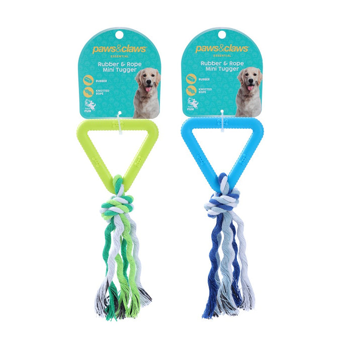 Paws & Claws TRIANGLE TPR + ROPE TOY 17X1.6CM 42G