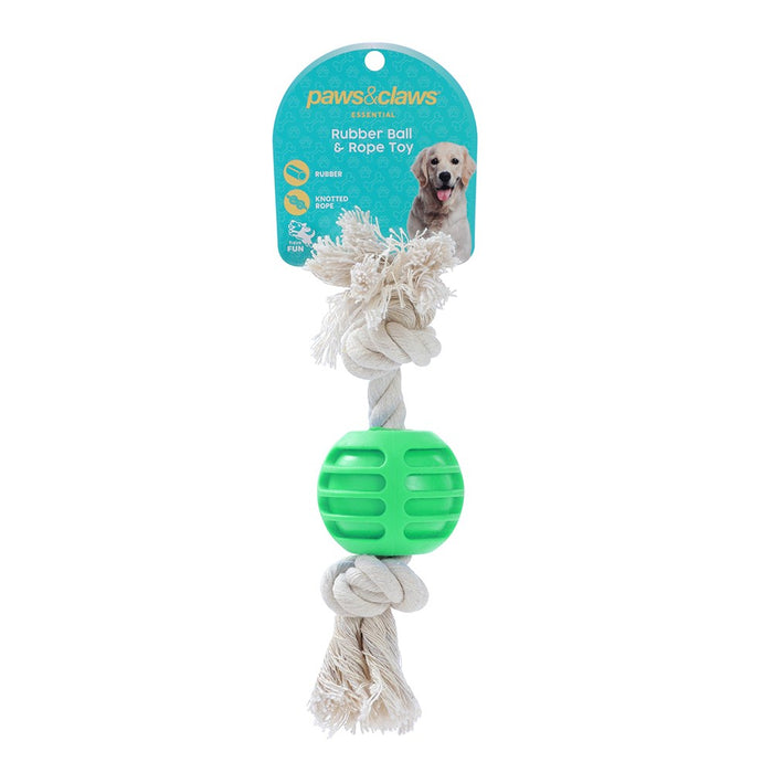 Paws & Claws TPR BALL + ROPE PET TOY 22X6X1.5CM 98G