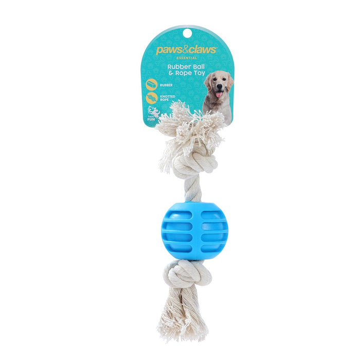 Paws & Claws TPR BALL + ROPE PET TOY 22X6X1.5CM 98G