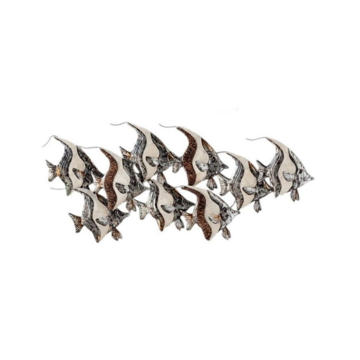 2 set Capiz+Abaca Long School Banner Fish Wall Art