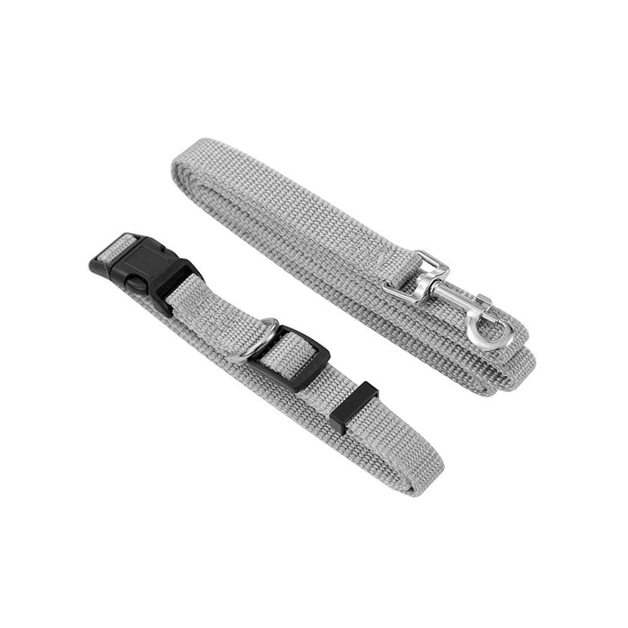 Paws & Claws ESSENTIALS COLLAR & LEAD SET COLS MED 30 - 50CM LEAD 120X1.5CM BLK/GREY/RED