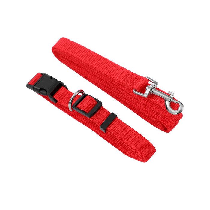 Paws & Claws ESSENTIALS COLLAR & LEAD SET COLS MED 30 - 50CM LEAD 120X1.5CM BLK/GREY/RED