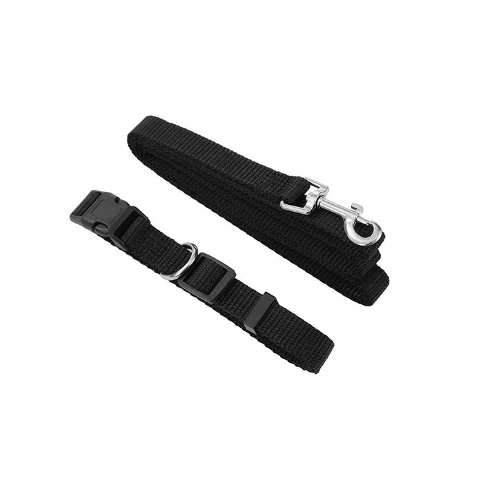 Paws & Claws ESSENTIALS COLLAR & LEAD SET COLS MED 30 - 50CM LEAD 120X1.5CM BLK/GREY/RED