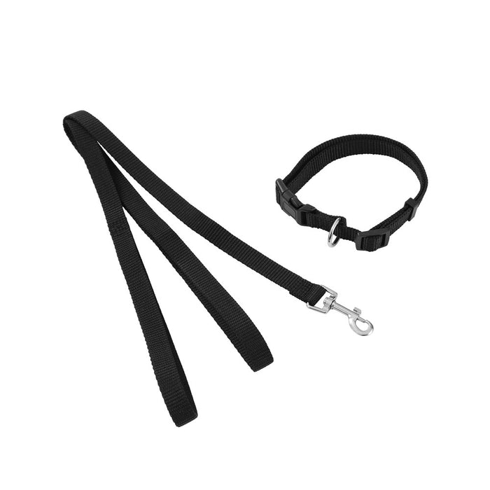 Paws & Claws ESSENTIALS COLLAR & LEAD SET COLS MED 30 - 50CM LEAD 120X1.5CM BLK/GREY/RED