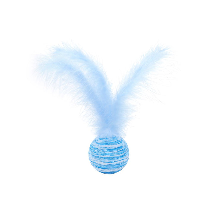 Paws & Claws FOAM CAT TOYS 2PK BALLS WITH FEATHER