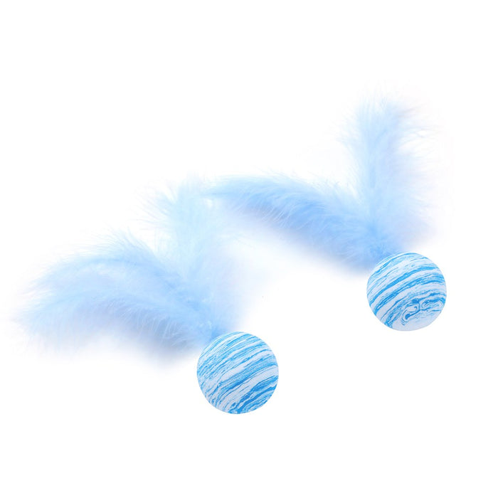 Paws & Claws FOAM CAT TOYS 2PK BALLS WITH FEATHER
