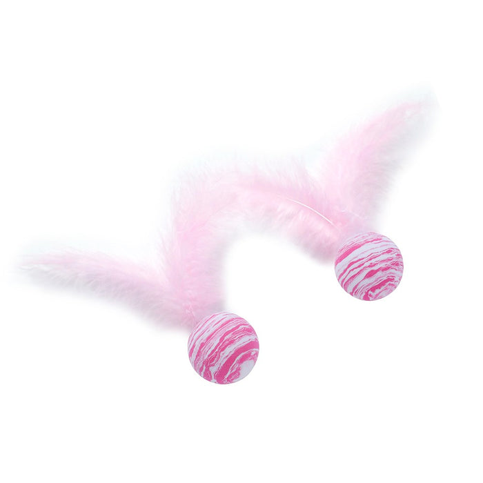 Paws & Claws FOAM CAT TOYS 2PK BALLS WITH FEATHER