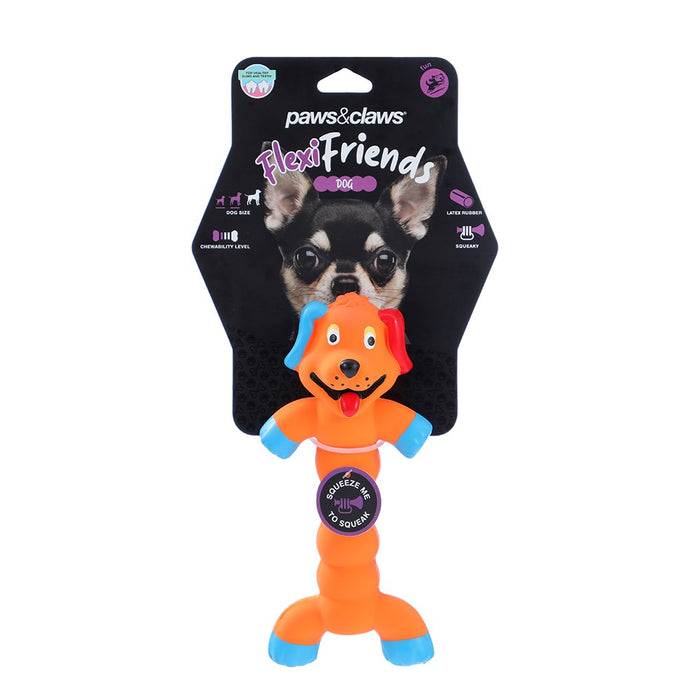 Paws & Claws FLEXIBLE FRIENDS ANIMALS LATEX PET TOY 20CM