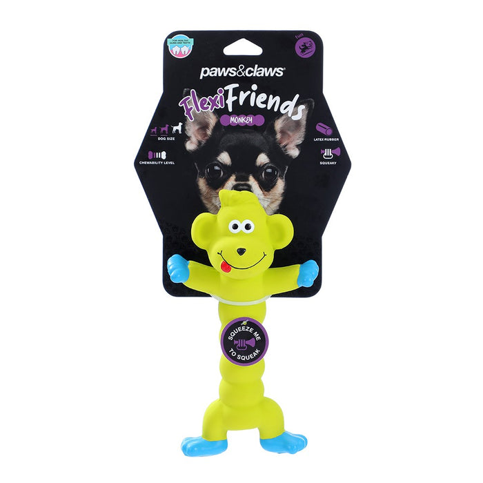 Paws & Claws FLEXIBLE FRIENDS ANIMALS LATEX PET TOY 20CM