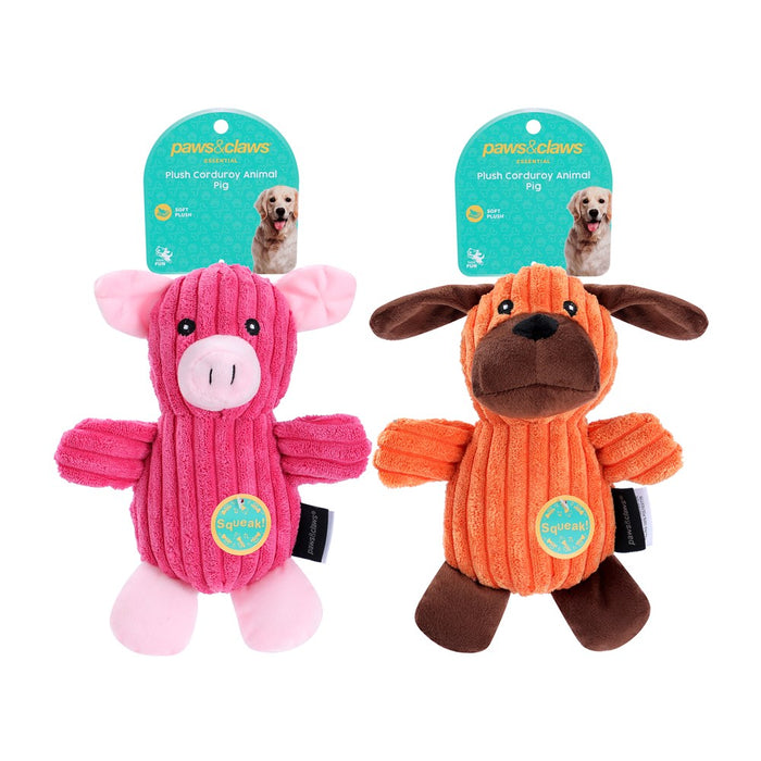 Paws & Claws PLUSH CORDUROY ANIMALS 24X16CM